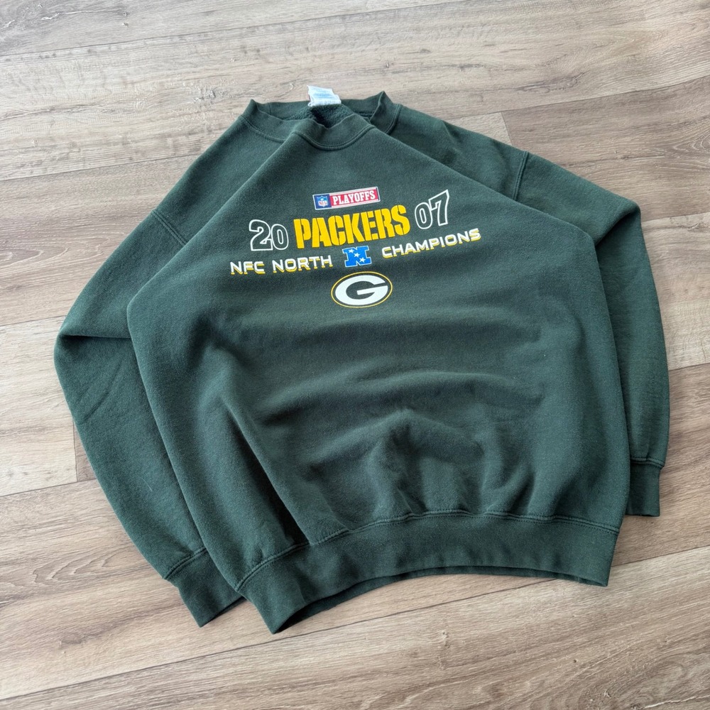 NFL Green Bay Packers 2007 NFC North Champions Sweatshirt Green Mens‎ M
